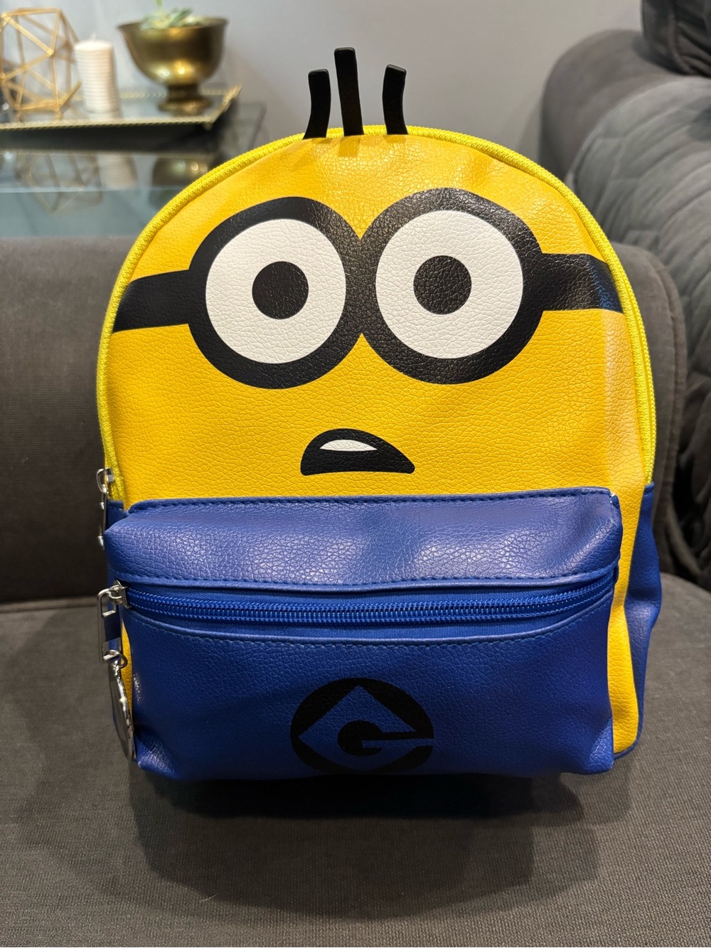 Kids Yellow & Blue Minion-Themed Backpack - Fun Character Design